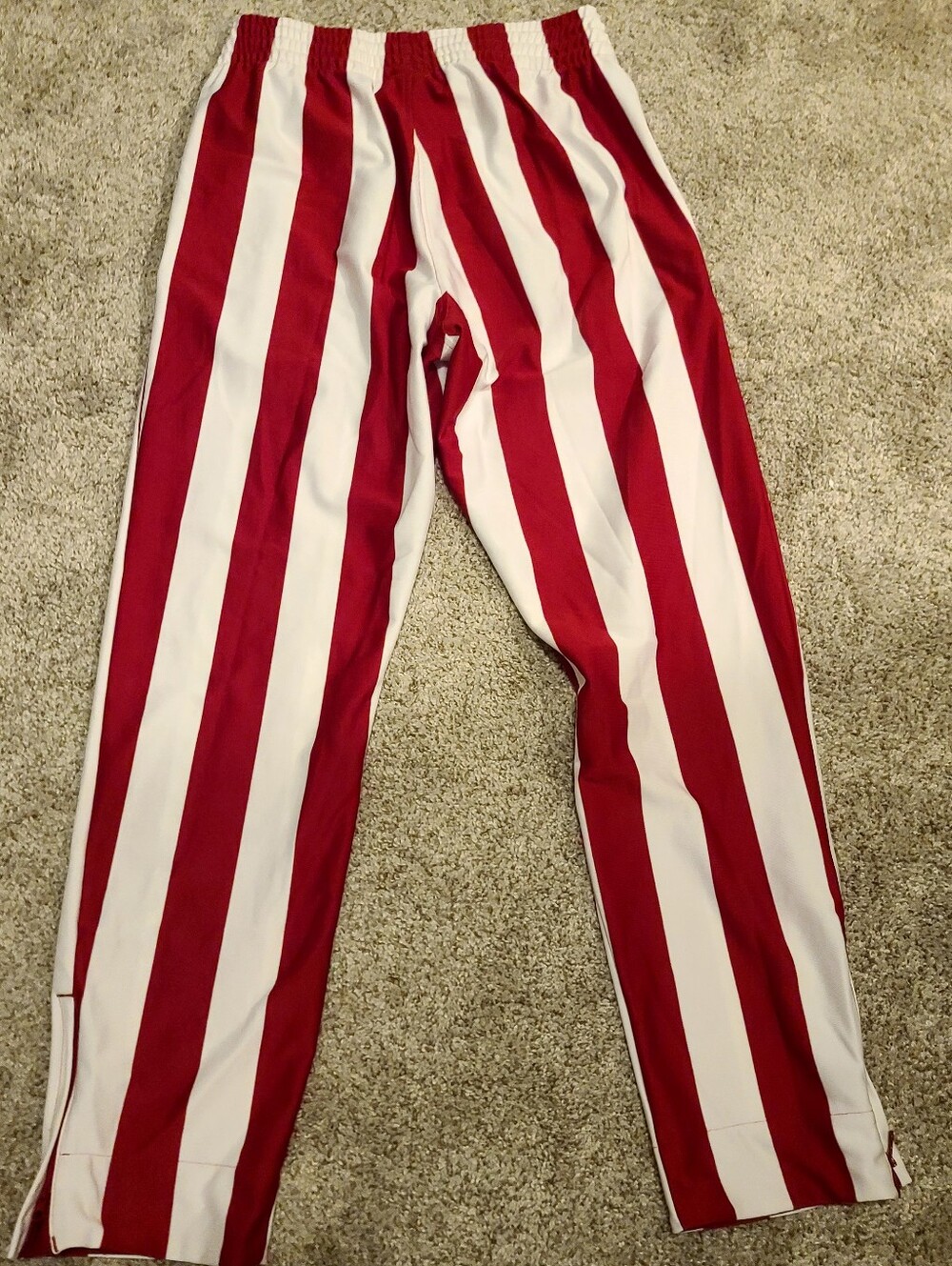 Men's/ Unisex M, Indiana Hoosiers Adidas Red & White Vertical Stripe Pants - Picture 5 of 7